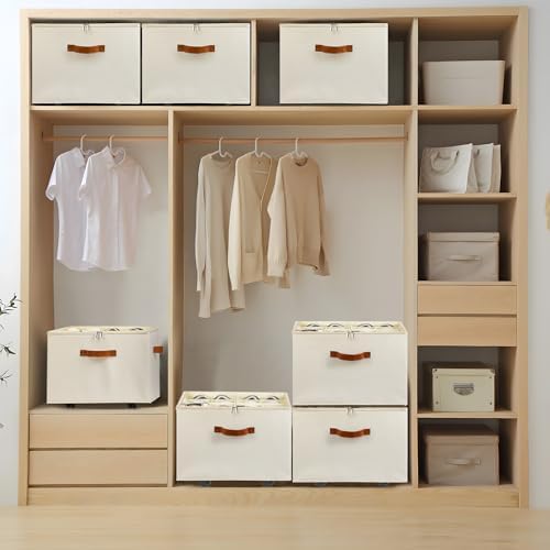 Foyego Shoe Organizer for Closet, Shoe Storage with Wheels, Beige - Image 2