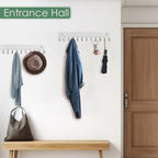 2-Pack Purse Organizer Wall-Mounted Rack & Belt Hanger, Wooden, 24 Hooks - Image 6