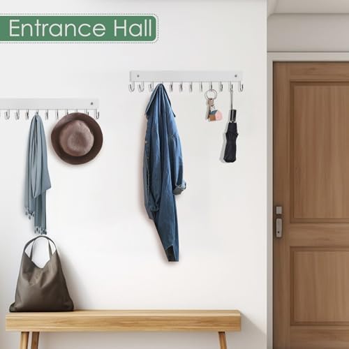 2-Pack Purse Organizer Wall-Mounted Rack & Belt Hanger, Wooden, 24 Hooks - Image 6