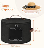 Lifewit Round Cowboy Hat Box for 7 Caps, 37L Hat Organizer Bag,Black,2 Pack - Image 3