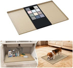 URMONA Waterproof Silicone Under Sink Mat 28'' x 22'' Shelf Liner for Kitchen and Bathroom, Cabinet and Counter Protector, Storage and Organizers, Litter Mat, Pet Cat Puppy Essentials(Khaki) by URMONA