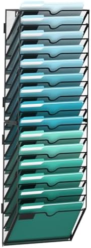 15-Tier Wall File Organizer, Hanging File Holder, Wall Mounted Mail Sorter by SUPEASY