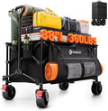 Originsure 220L Collapsible Beach Wagon Cart, 360lbs Heavy Duty, Black by Unknown