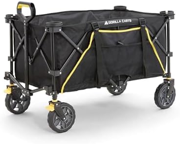 Gorilla Carts Collapsible Folding Outdoor Utility Wagon, 7 Cu Ft, Black - Image 4