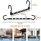 24 Pack Hangers Space Saving Magic Space Saver Smart Plastic Hangers Black | Clothes Hanger Organizer Closet Organizers and Storage for Closet Wardrobe Apartment College Dorm Room Essentials - Image 2