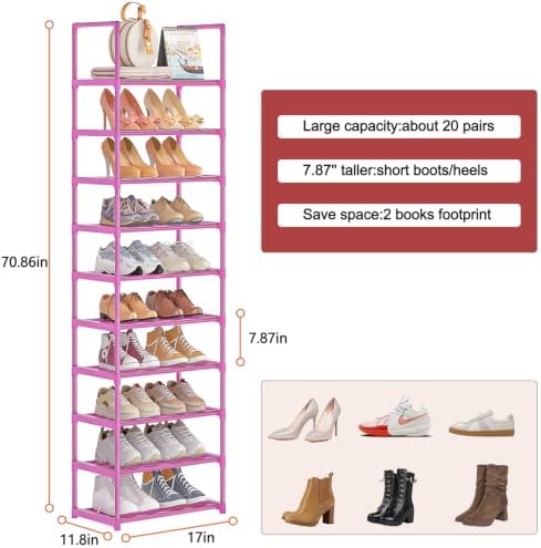OYREL Metal Shoe Rack,Sturdy Stackable Shoes Organizer - Image 3