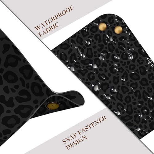 PU Leather Jewelry Valet Tray, Portable Catchall Tray for Keys, Wallet, Watch, Travel Organizer for Nightstand Desk Entryway Home Decor Gift for Women Men Black Leopard Print - Image 4