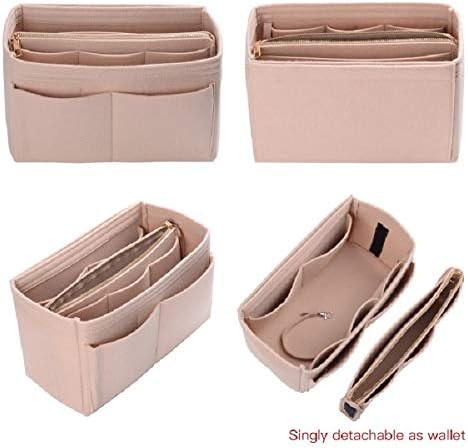 ZTUJO Purse Organizer Insert, Felt Bag Organizer with Metal Zipper, Handbag & Tote Shaper, For Speedy Neverfull Tote, 7 Sizes - Image 3