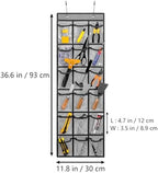 Over Door Hanging Tool Storage Bag Wall Mounted Screw Organizer Garage Accessories Organization with Clear Pockets (18 pockets) - Image 6