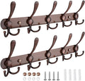 TICONN Wall Mounted Coat Rack, Five Heavy Duty Tri Hooks All Metal Construction for Jacket Coat Hat in Mudroom Entryway (Antique Bronze, 2-Pack) by TICONN