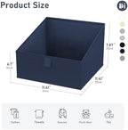 DIMJ Closet Storage Bins 8 Pack - Fabric Trapezoid Organizer Bin, Foldable Storage Baskets for Shelves, Closet Shelf Organizer, Clothing Storage Box for Toys, Books, Towel, Clothes,Navy Blue - Image 2