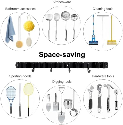 2 Packs SUS304 Heavy Duty Mop and Broom Holder Wall Mount - Image 4