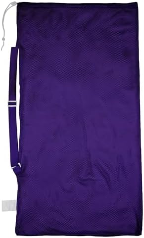 Champion Sports Mesh Equipment Bag – Heavy-Duty Nylon Drawstring Bag with Lock & ID Tag, Breathable Storage Sack for Balls, Swim Gear, Laundry & Toys, Multiple Sizes & Colors by ChampionSports