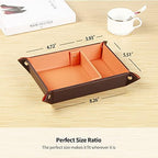 Travel Valet Tray,Entryway Dish,PU Leather Catchall EDC Dump Tray/Bowl - Image 3