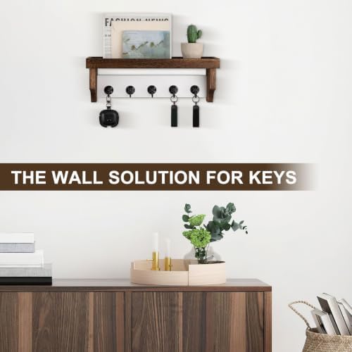 Key and Mail Holder Wall Mount, Mail Organizer with 5 Key Hooks - Image 7