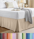 King Bed Skirt, Hides Under-Bed Storage 16 Inch Drop, Pleated, Sand by UTOPIABEDDING
