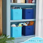 Yinder 12 Pcs Cube Storage Bin Blue 10.5''x10.5''x11'' Storage Cubes - Image 5