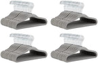 Amazon Basics Kids Velvet, Non-Slip Clothes Hangers for Infant and Toddler, 11.6 inches (for Baby Clothes), Gray (Pack of 4) by AmazonBasics