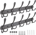 TICONN Wall Mounted Coat Rack, Five Heavy Duty Tri Hooks All Metal Construction for Jacket Coat Hat in Mudroom Entryway (Space Gray, 2-Pack) by TICONN