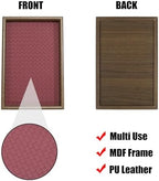 Wooden Valet Tray with Leather Base, Red - Image 4