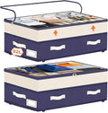 Dolicer 2 Pack Under Bed Storage with Wheels, 6in-10in Height Adjustable Underbed Storage Containers, 92L XXXL Under Bed Drawers Rolling Bin with Clear Lids for Dorm Shoes Clothes Organizers(Blue) by DolicerLANDSCAPEQ