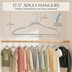 SMARTOR Plastic Hangers 200 Pack - Thin Hangers for Space Saving - Gray | Heavy Duty for 11 LBS, 360 Swivel Hooks, Non Slip Notches for Camisole, 0.2" Thin for Small Closet, Durable and Flexible - Image 6