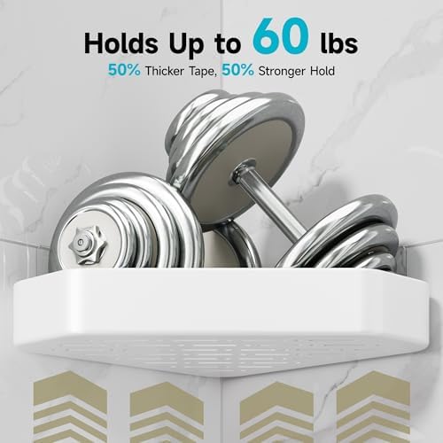 Veken Aluminum Corner Shower Caddy 4-Pack, Never Rust&Large Capacity, White - Image 5