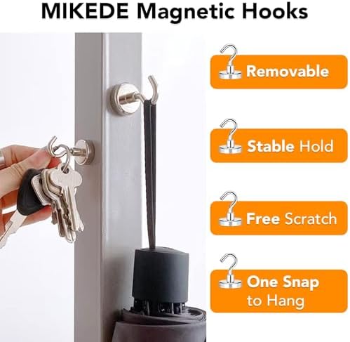 MIKEDE Magnetic Hooks 85lbs Strong Magnets Hook 18 Pack - Image 2
