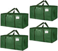 4 Pack-Extra Large Heavy Duty Moving Bags - Waterproof Storage Totes with Handles & Zippers, Foldable for College Dorm, Storage (olive green) by Unknown