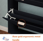 Shoe Cabinet Storage,Modern Freestanding Organizer with 4 Flip Drawers,Narrow Shoe Rack Cabinet for Entryway,Black - Image 6