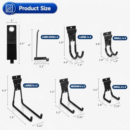 Slatwall Hooks 20Pack, Heavy Duty Slatwall Accessories for Garage - Image 2