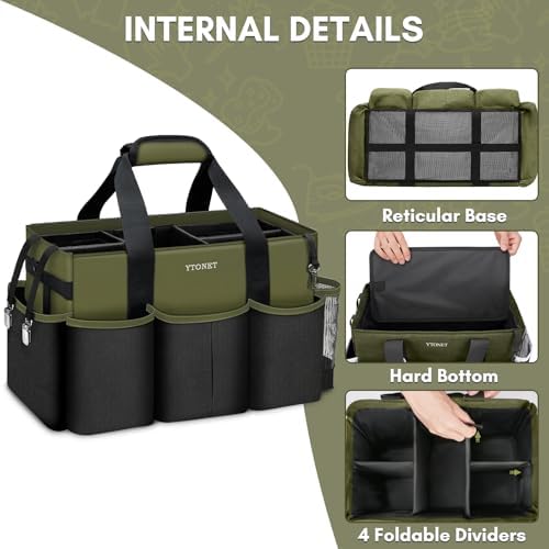 Ytonet Foldable Cleaning Supply Caddy, Wearable Cleaning Tote with Dividers - Image 4