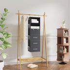 6-Shelf Hanging Closet Organizer with 5 Drawers, Non-Woven, Dark Gray | Spacious compartments sort clothes & undergarments; foldable drawers add hidden storage for closets, wardrobes or RVs. - Image 5
