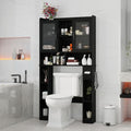 Vabches Over The Toilet Storage Cabinet with Adjustable Shelf, Black by Vabches