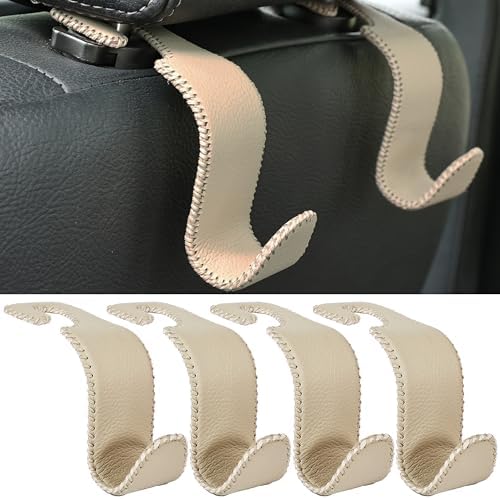 4-Pack Car Headrest Hooks Holds 55lbs Seat Storage Organizer for Bags by Amooca
