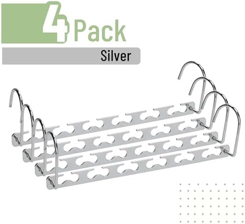 Mr. Pen- Metal Space Saving Hangers for Clothes, 4 Pack, 6 Slots | 360° Rotating Hooks, Metal Hangers, Wardrobe Organizer, Magic Cascading Hanger, Closet Space Saver - Image 2