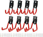 Garage Hooks Heavy Duty, Medium Square Hooks Set Wall Mount, Anti-Slip PVC Coated Steel Utility Storage Organizer for Hanging Ladders, Bikes, Garden Tools and Hoses 8 Packs by Unknown