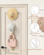 LINFIDITE 10 Pack Hat Rack Hanger Holder Organizer Closet Hanging Baseball Cap Display Storage Rack for Scarves Handbags Towels Clothes Ties Over Door Wall Mounted w Hanging Hook White - Image 6