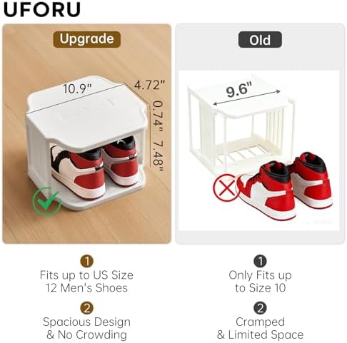 UFORU 9-Tier Small Vertical Shoe Rack,Plastic Shoe Organizer,Narrow Spaces - Image 5