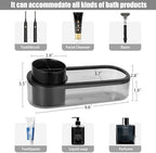 Ayswupt Black Toothbrush Holder for Bathroom,Detactable Bathroom Tray for Men,Electric Tooth Brushing Holder,Bathroom Countertop Organizer,Tooth Brush Toothpaste Caddy Storage,Vanity Sink Accessories - Image 2