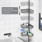 KEGII Corner Shower Caddy Tension Pole, Bathroom Rack, Dark Gray - Image 2