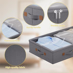 FHSQX Under Bed Storage Container 4.5 Inches Low Profile Under-bed Organizer Bins Slim Under Couch Storage Box Ideal For Seasonal Clothes Blankets Towel Fabric (1, Drak Grey, 31.5 * 17 * 4.5in) - Image 5