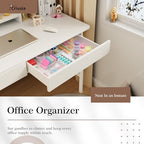 Criusia 11 PCS Clear Plastic Drawer Organizer Set - 5 Large Size Versatile Kitchen and Bathroom Organizer Trays, Non-Slip Storage Bins for Makeup, Utensils, Tool and Office Desk - Image 6