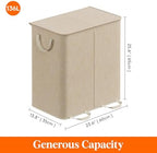 Lifewit Double Laundry Hamper with Lid, Removable Laundry Bags, Beige - Image 5