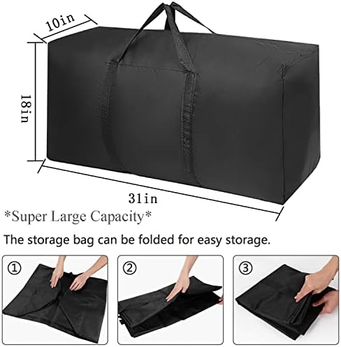 Extra Large Moving Bags with Strong Zippers & Carrying Handles, Storage Bags Storage Totes for Clothes, Moving Supplies, Space Saving Oversized Storage Bag Organizer for Moving, Traveling (2 Pack) - Image 2