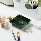 Mecaikru Ceramic Ring Dish, 4 in Jewelry Tray with Kiln Glaze Catchall Bowl - Image 3