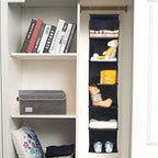 BrilliantJo 6 Shelves Hanging Closet Organizer, 2 Pack Hanging Storage with 4 Side Pockets for Clothes Shoes, 43.5"x12"x12"(Black) - Image 6
