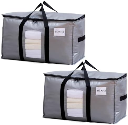 TAILI 2 Pack Silver Extra Large Moving Bags,Storage Bag with Visible Window by TAILI