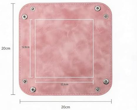 Valet Tray Desktop Storage Organizer – Vegan Leather Catchall Bedside Vanity Tray Nightstand Caddy Holder for Remote Controller, Watch, Keys, Phone, Wallet, Coin, Jewelry, Stone Pink - Image 6