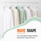 Sishynio Velvet Hangers 30 Pack, Non-Slip Slim Felt Clothes Hangers Green | Space-Saving Closet Organization; Flocked Surface; 360° Swivel Hooks; For Shirts, Coats, Dresses, Blouses - Image 4